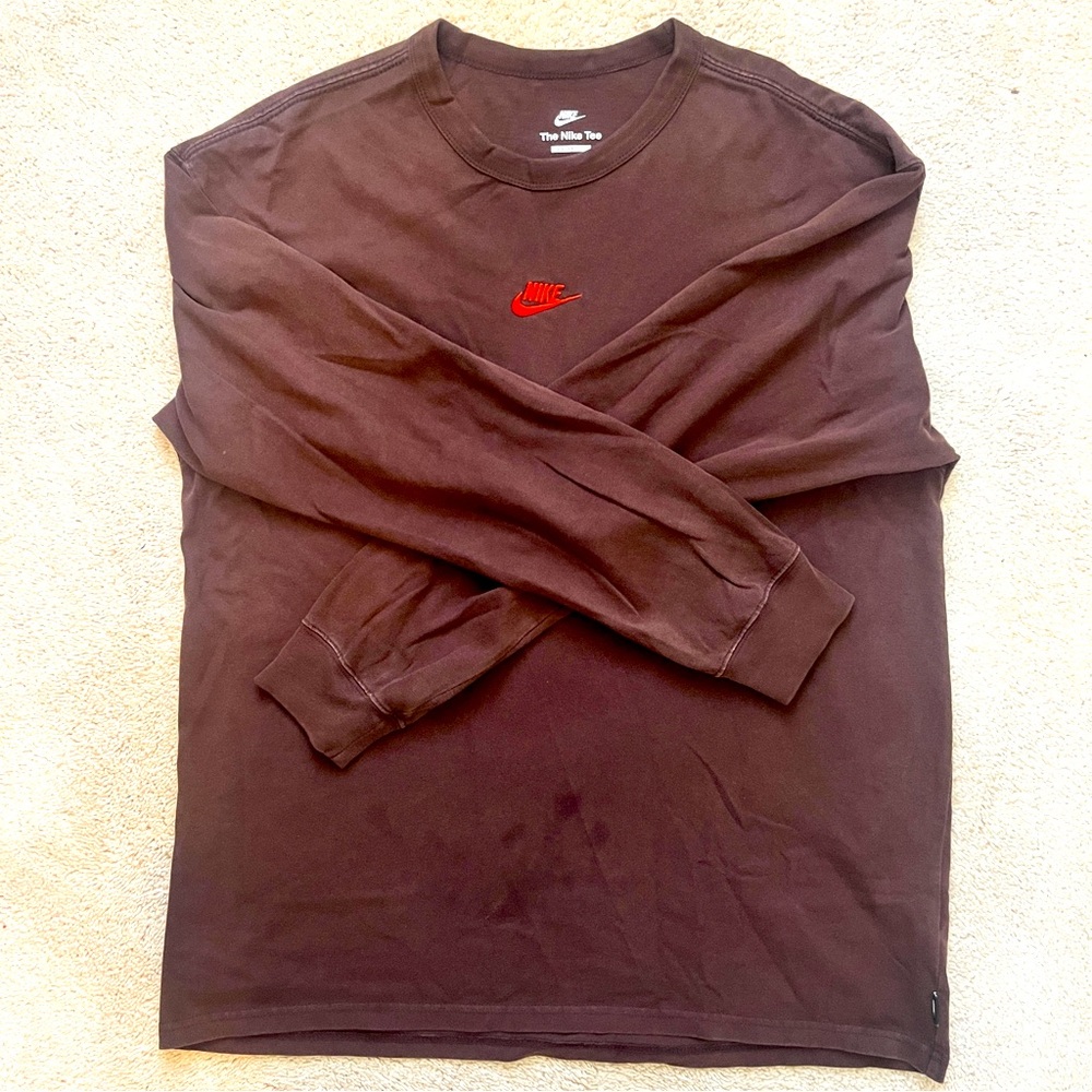 Nike Mens Medium Brown Long Sleeve Loose fit T-Shirt